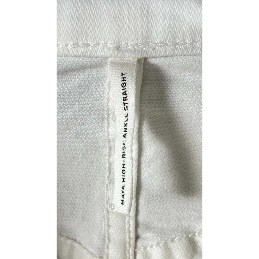 Rag & Bone Women Maya High-Rise Ankle Straight Jeans Size 23 Vintage White USA